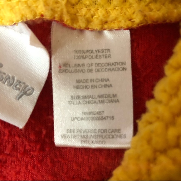 Disney Winnie the Pooh Hooded Zip Costume Adult One Piece Pajamas no size S-M - Picture 4 of 9